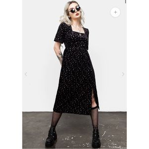 Disturbia Black Floral Midi Dress